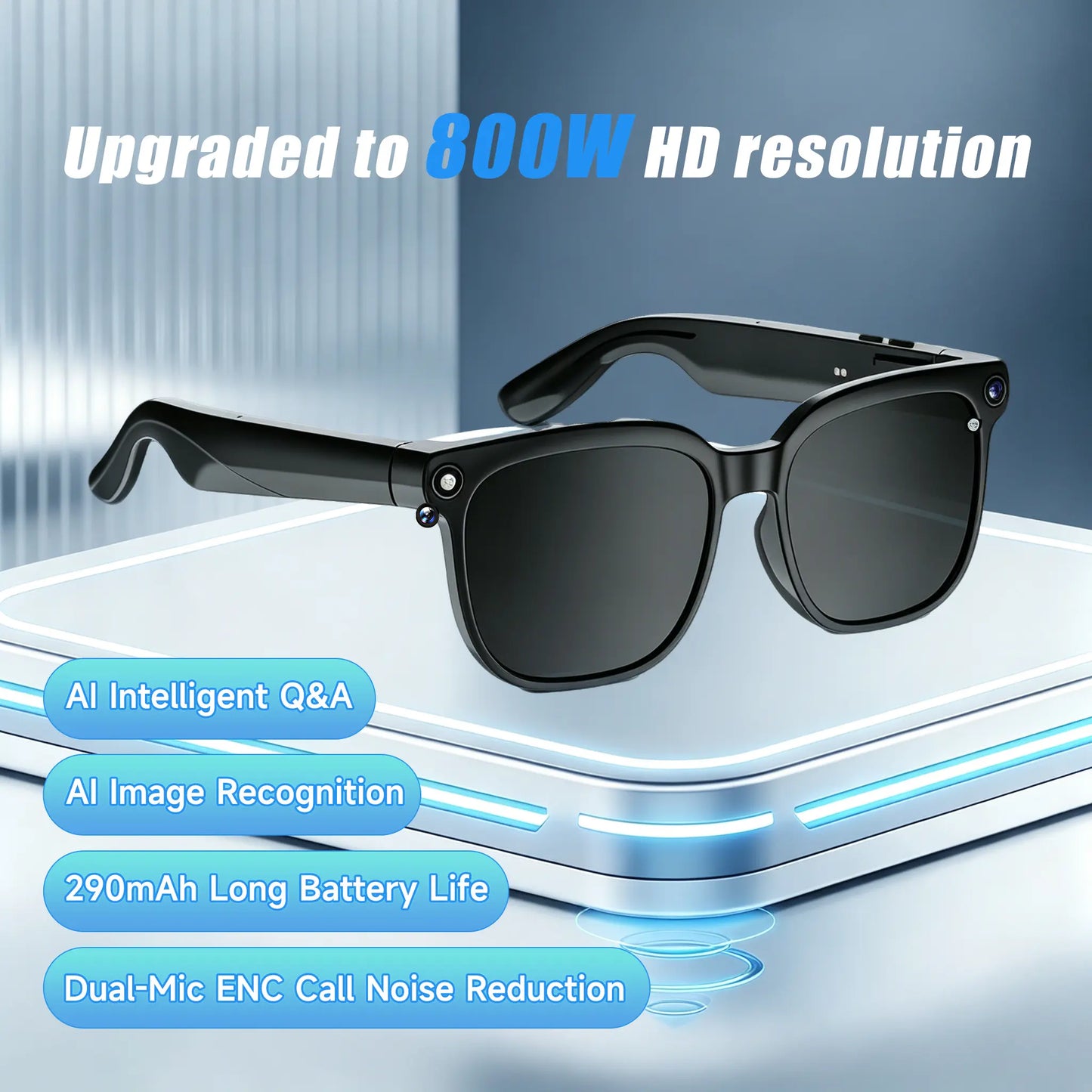🔥Last Day Sale 70% OFF🕶2026 New AI Smart Glasses | 4K Camera | 139-Language Translation | Hands-Free Voice Assistant | Open-Ear Audio
