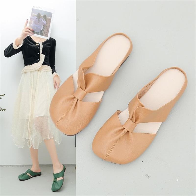 Plus-size Cut-Out Design Flat Mules
