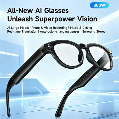 🔥Last Day Sale 70% OFF🕶2026 New AI Smart Glasses | 4K Camera | 139-Language Translation | Hands-Free Voice Assistant | Open-Ear Audio