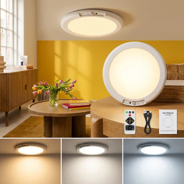 💡Rechargeable Motion Sensor Ceiling Light with Remote（🔥Buy 2 Free Shipping🔥）