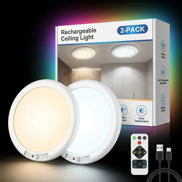 💡Rechargeable Motion Sensor Ceiling Light with Remote（🔥Buy 2 Free Shipping🔥）